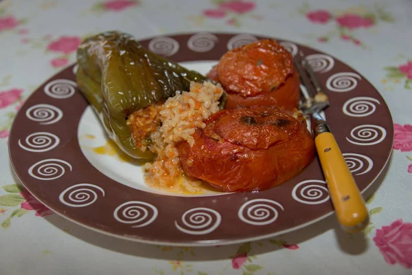 Spullen tomaten en peper — Stockfoto