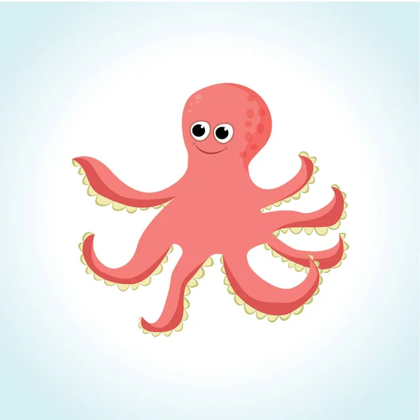 Cute cartoon octopus — Stockvector