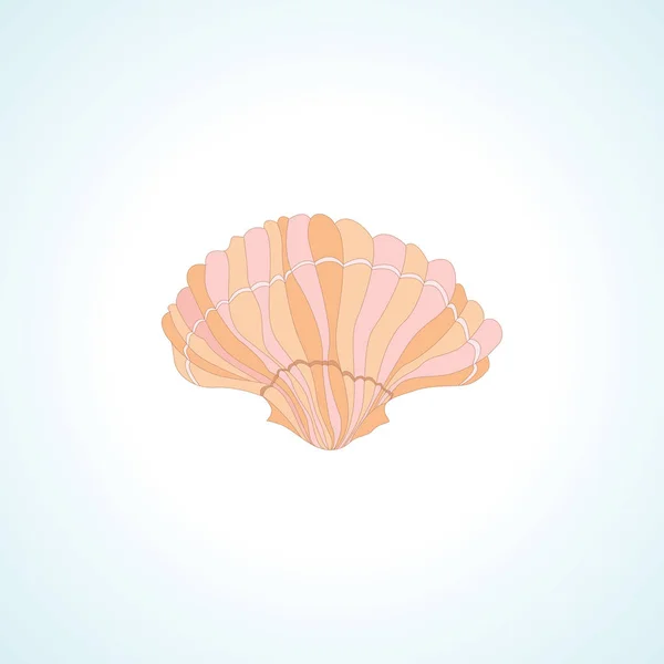 Seashell hand getrokken vector geïsoleerd — Stockvector