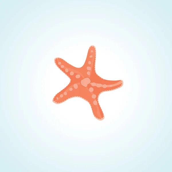 Underwater Sea Star Hand Getrokken Vector Subtiele Kleuren Geïsoleerd — Stockvector