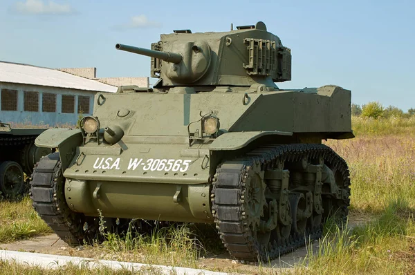 Moscow Region, Federacja Rosyjska - 30 lipca 2006: M3 Stuart, formalnie Light Tank M3, jest amerykański czołg lekki Ii wojny światowej, Muzeum czołgów w Kubince koło Moskwy — Zdjęcie stockowe