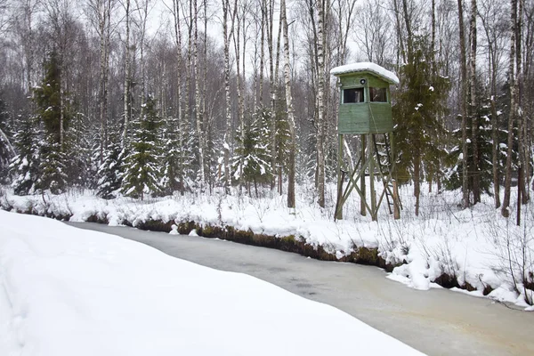 DRUSKINKAI, LITUANIE - JAN 07, 2011 : Tour de garde en forêt à — Photo