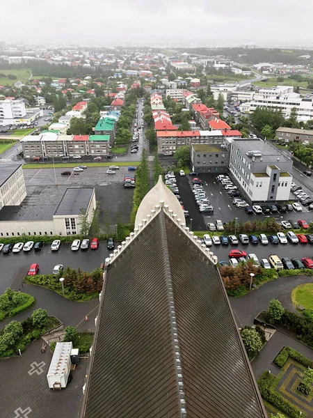 Bella Vista Aerea Reykjavik Islanda Con Paesaggi Oltre Città Visto — Foto Stock