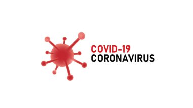 Coronavirus tasarım logo vektörü ve kırmızı ile 