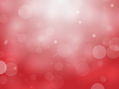 Soyut kırmızı bokeh çemberleri ve kırmızı zemin üzerindeki ışık noel veya yeni yıl arkaplanı için kullanılıyor, odaklanamadığı ışık ile şenlikli arka plan.