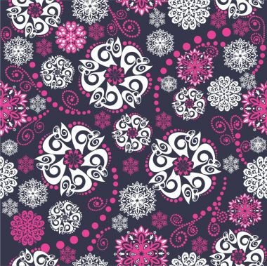 Vektör kar taneleri ile seamless modeli. Kış arka plan. Noel ve yılbaşı süsleme. Tebrik kartları, duvar kağıdı, hediye kağıt, web, tekstil, arka plan, kış dekorasyonları için mükemmel.