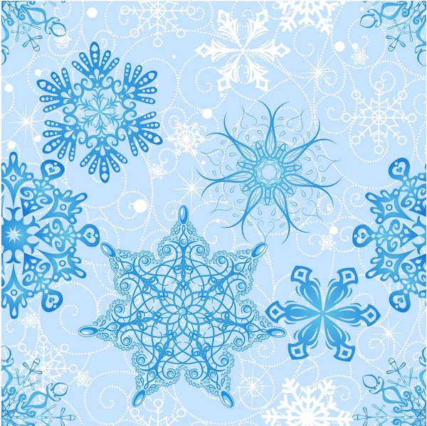 Vektor Nahtlose Muster Mit Schneeflocken Winterhintergrund Weihnachten Und Neujahr Ornament — Stockvektor