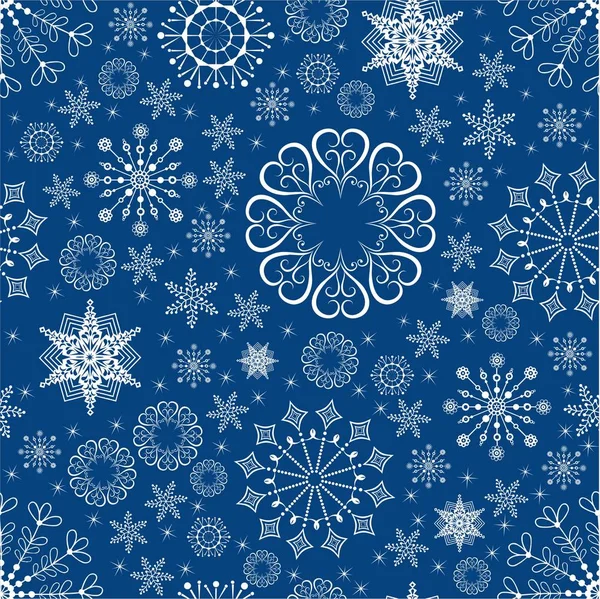 Χωρίς Ραφή Πρότυπο Διάνυσμα Νιφάδες Χιονιού Χειμώνα Φόντο Στολίδι Χριστούγεννα — Διανυσματικό Αρχείο