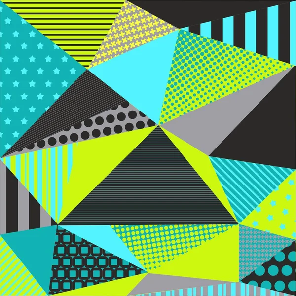 Hintergrund Aus Bunten Und Hellen Dreiecken Ideal Für Grußkarten Tapeten — Stockvektor
