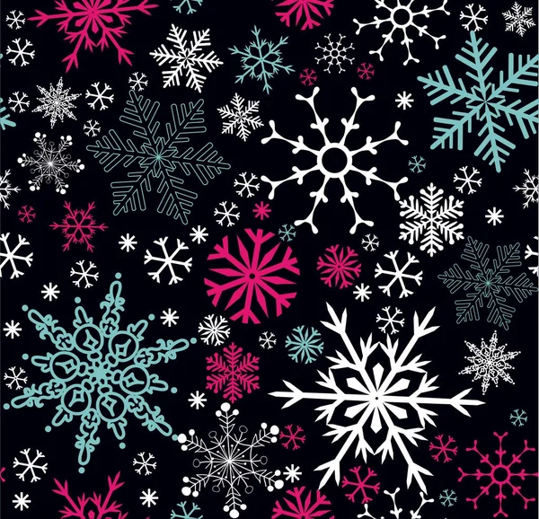 矢量无缝模式与雪花 冬季背景 圣诞节和新年的装饰品 完美的贺卡 礼品纸 冬季装饰品 — 图库矢量图片