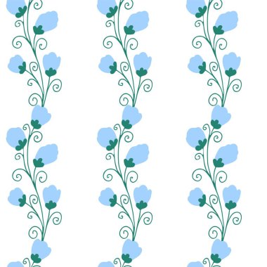 Vektör kusursuz desen. Bindweed çiçeği. Elle çizilmiş. Kağıt, hediye ve tekstil ürünleri için ideal. Tebrik kartları ve düğün davetiyeleri tasarla..