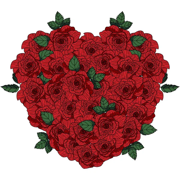 Corazones Vectoriales Hechos Flores Rosas Rojas Ideal Para Papel Productos Vector De Stock