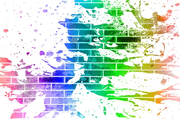 多色を持つレンガ壁テクスチャの背景 — ストック写真