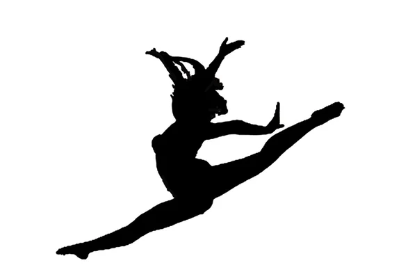 Silhouette Dancer White Background — Stock Photo, Image