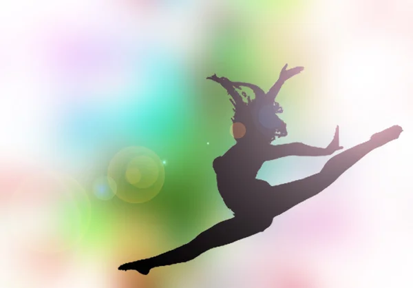Silhueta Dançarina Fundo Multicolorido Para Publicidade — Fotografia de Stock