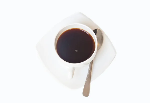 在白色背景上的黑咖啡 — 图库照片