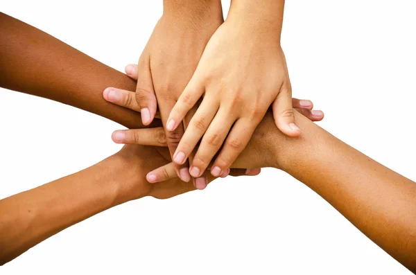 Children Hand Power Unity White Background Stock Picture