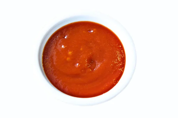 Sauce Tomate Pour Ingrédient Alimentaire Sur Fond Blanc — Photo