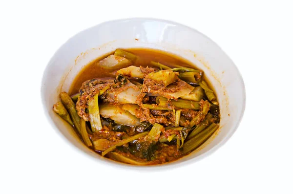 Delicious Thai Food Call Kang Som Spicy Soup Fish Mixed — Stock Photo, Image