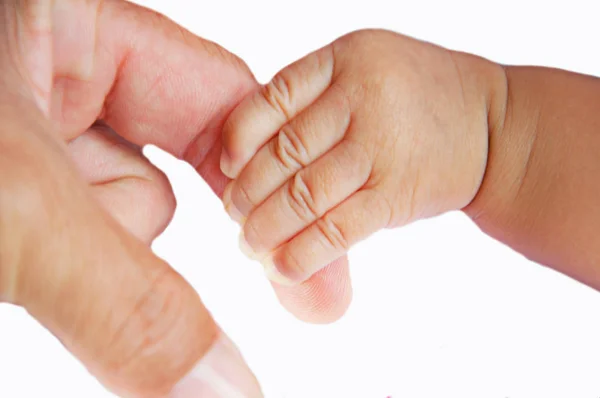 Baby hand on white background — Stock Photo, Image