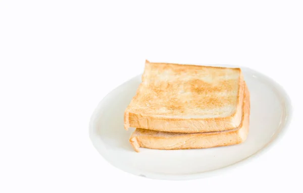 Tostadas Café Para Desayuno Sobre Fondo Blanco — Foto de Stock