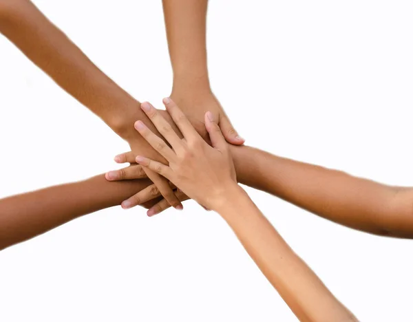 Children Hand Power Unity White Background — Stock Photo, Image