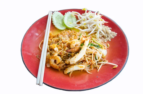 Thai Food Call Pudthai Comida Famosa Fundo Branco — Fotografia de Stock