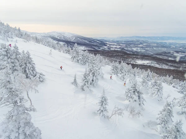 skiing on  snow monster hill northeast of Japan