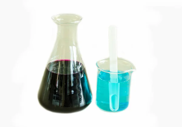 Glass Tube Liquid Laboratory White Background — Stock Photo, Image