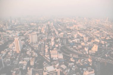 Bulanık bir kuleden Bangkok 'a kuş bakışı bakış açısı