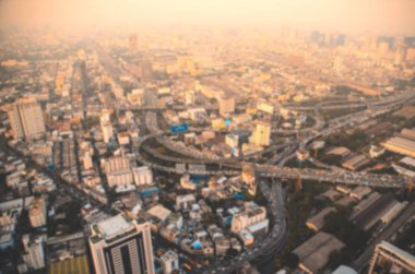 Bulanık bir kuleden Bangkok 'a kuş bakışı bakış açısı