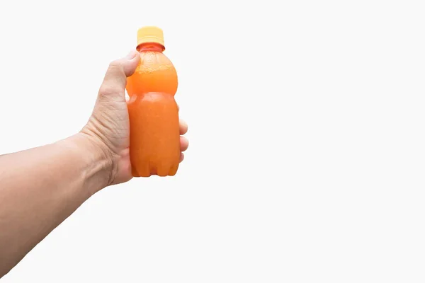 Orange Juice Hand White Background — Stock Photo, Image