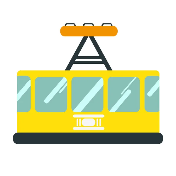 Beyaz arka planda bir tramvayın, elektrikli bir öcünün çizimi