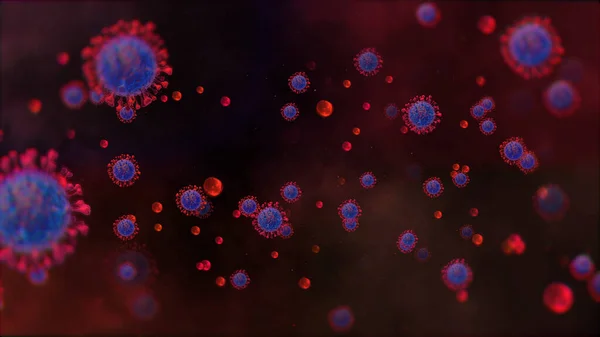 Coronavirus Covid Grafisk Bakgrund Illustration Grunt Skärpedjup Selektiv Fokuseringsteknik Stockbild