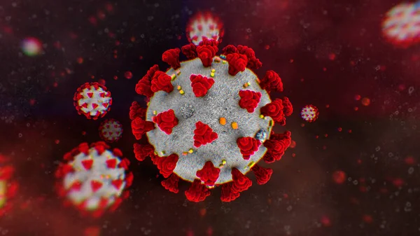 Coronavirus Covid Tło Graficzne Ilustracja Płytka Głębia Ostrości Technika Selektywnego Zdjęcie Stockowe