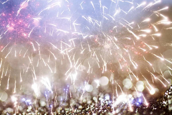 新年の花火とコピースペース — ストック写真