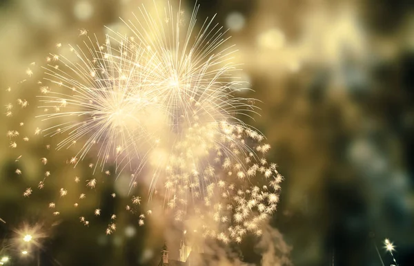 Yeni yılda havai fişek gösterisi ve kopyalama alanı