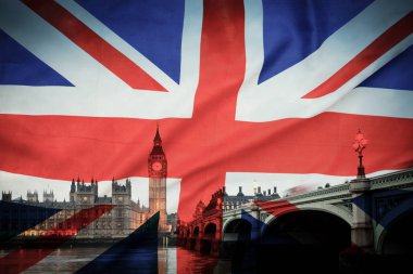 Brexit kavramı - semboller Londra İngiltere bayrağı