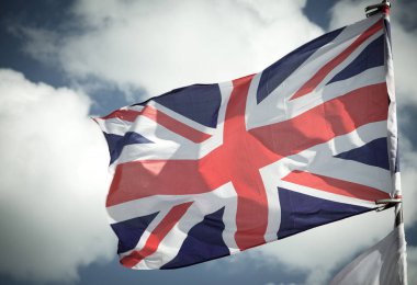 Rüzgarda İngiliz Birliği Jack bayrak.