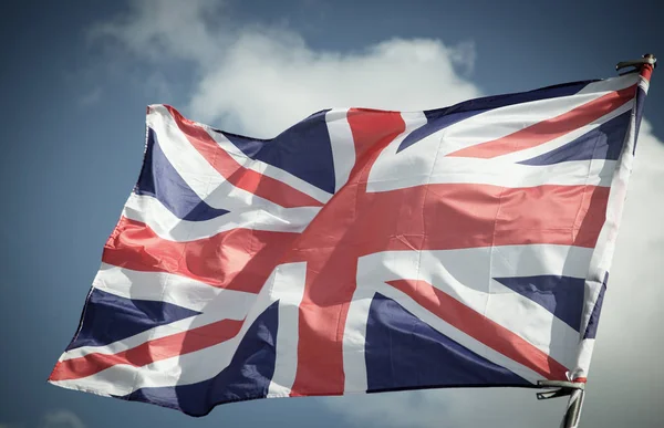 British Union Jack flag blowing in the wind.