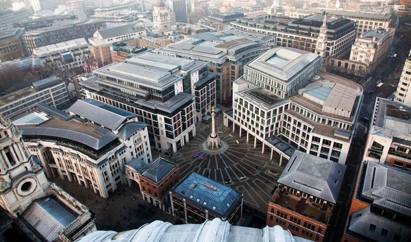 Rooftop view over London on a foggy day from St Paul's cathedral — Stock Photo, Image