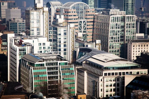 Rooftop view over London on a foggy day from St Paul's cathedral — Stock Photo, Image