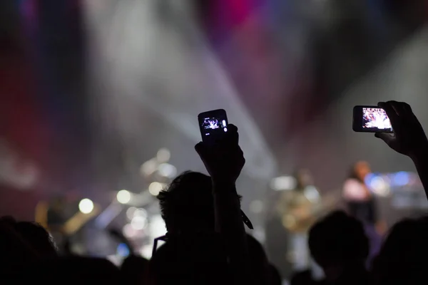 Crowd at concert - summer music festival — Stock Photo, Image