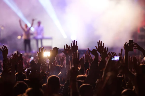 Multitud en concierto - festival de música de verano —  Fotos de Stock