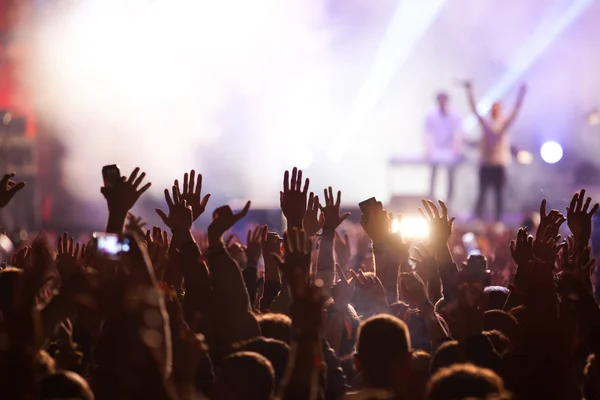 Multidão no concerto - festival de música de verão — Fotografia de Stock