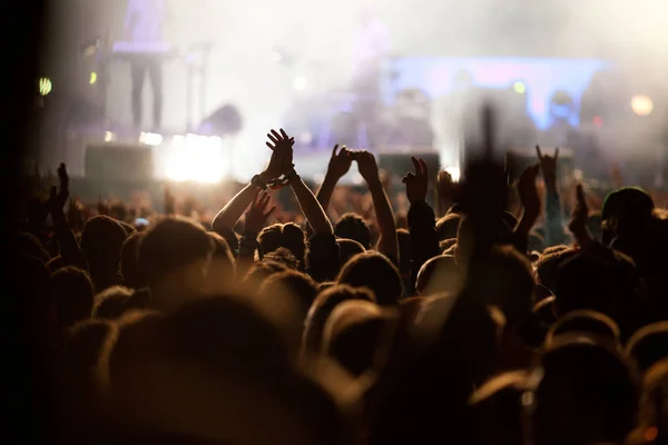 Multitud en concierto - festival de música de verano —  Fotos de Stock