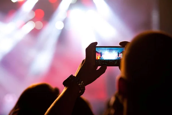 Crowd at concert - summer music festival — Stock Photo, Image