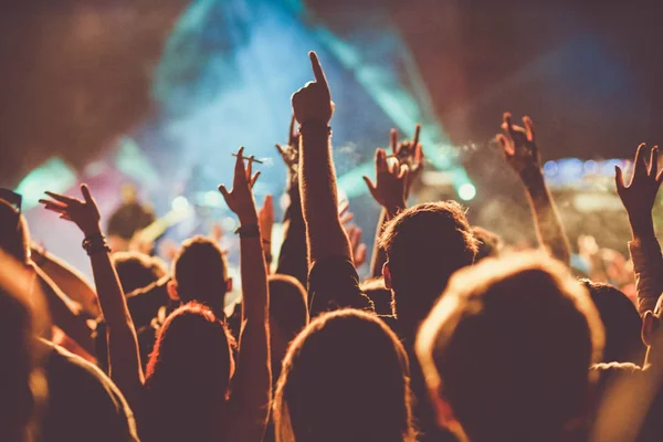 Publik på konsert - sommarmusikfestival — Stockfoto