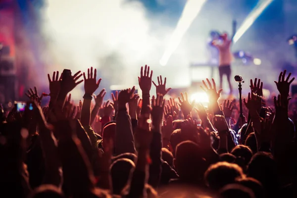Folla al concerto - festival di musica estiva — Foto Stock