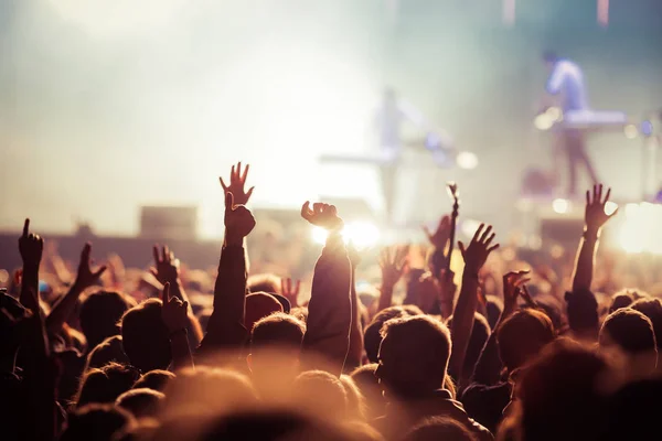 Multitud en concierto - festival de música de verano —  Fotos de Stock